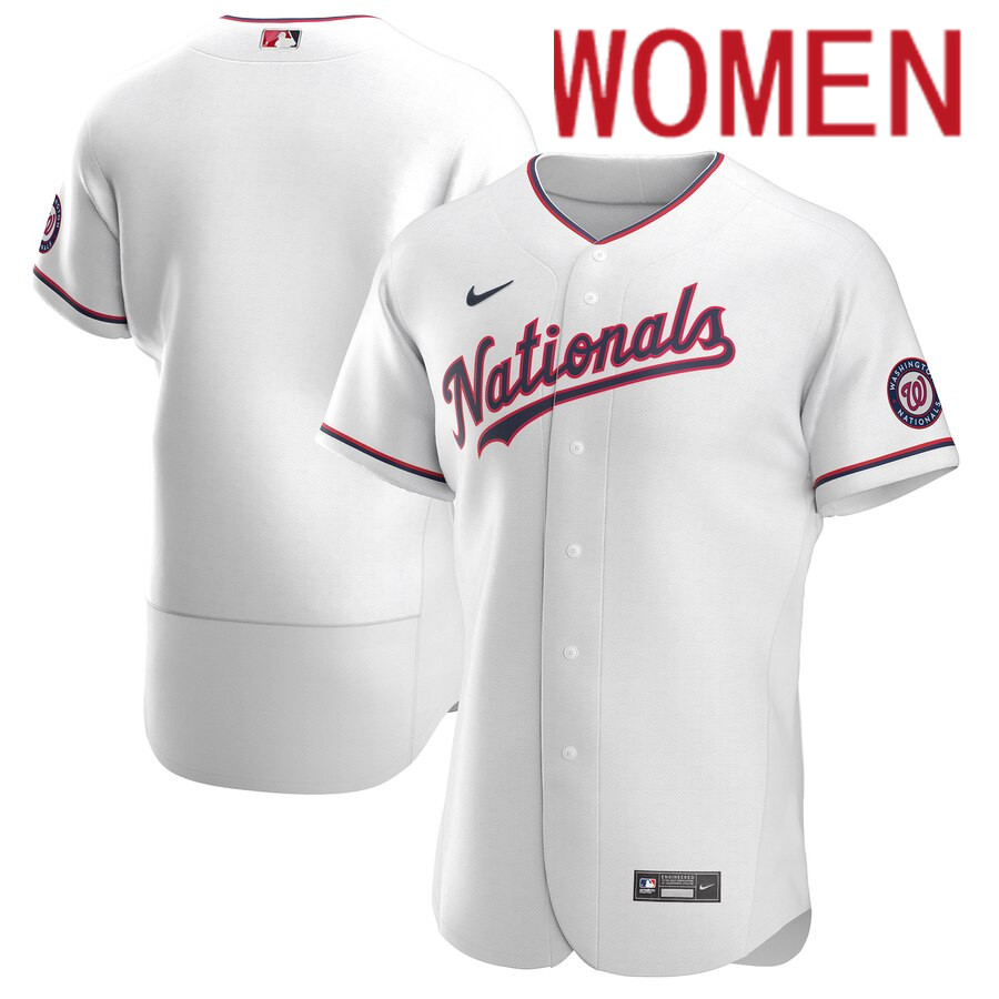 Washington Nationals Women Nike White Alternate  Custom  2024 MLB Jersey->customized mlb jersey->Custom Jersey